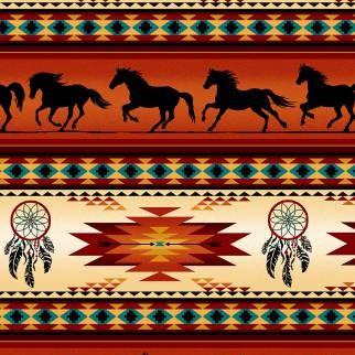 Terracotta SW Horses & Dreamcatchers stripe Tucson