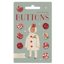 Tilda Merry Little Christmas buttons, 12mm 8 pc 1/2"