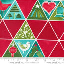 Triangles, Red, Green & Teal w White Tree Mosaic Winterly