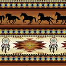 Tucson Brown, black Horses  Stripe, dream catchers