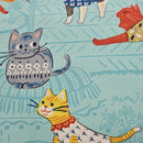 Turquoise w Colorful Cats