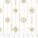 White w Gold Dangling Snowflakes