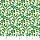 White w Small Green Shamrocks