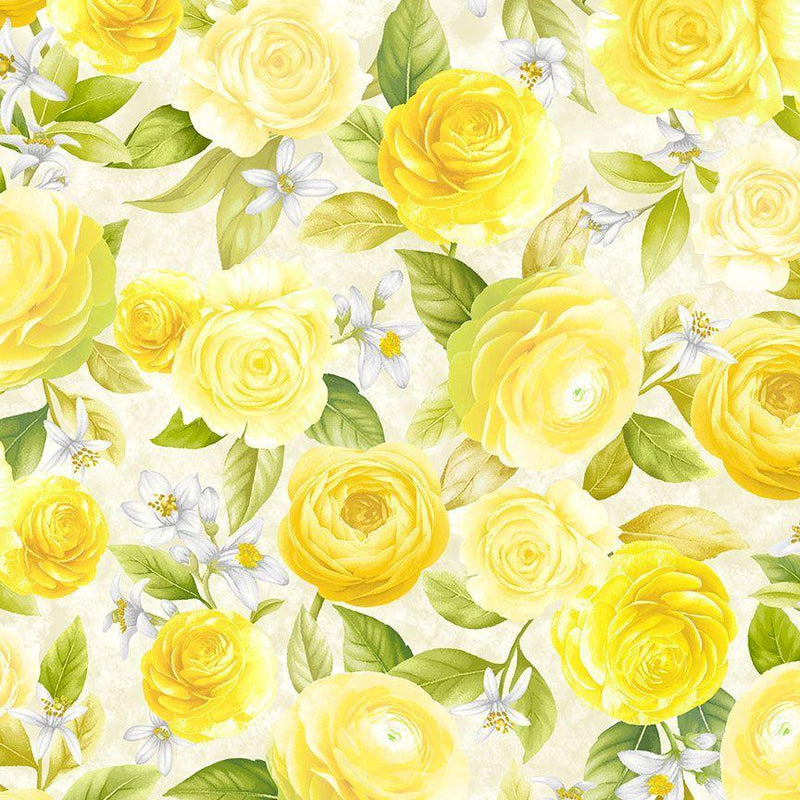 Yellow Roses on Tan