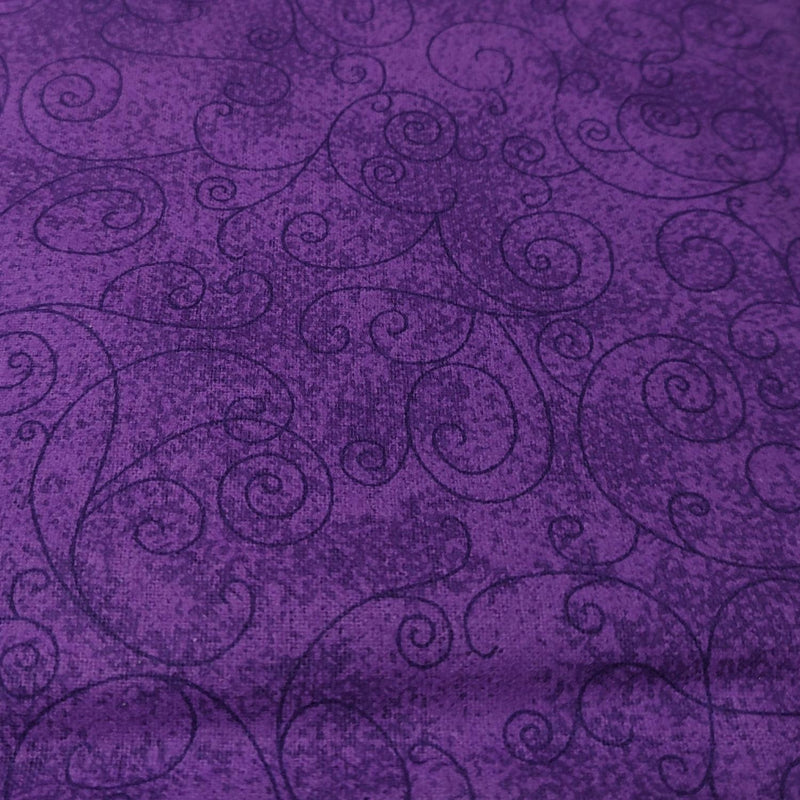 108" Wide Flannel Purple w Swirls