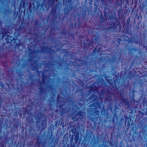 Rayon Purple Blue Flowers