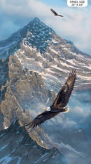 Eagle in Flight Panel w Mtns