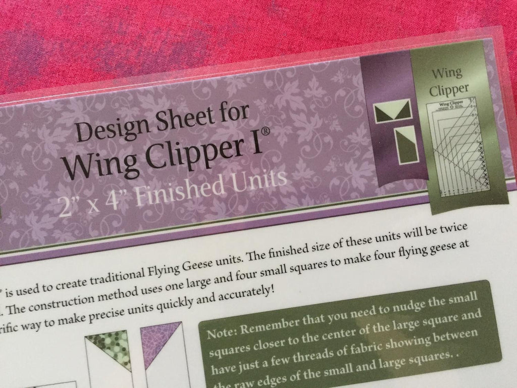 Des. Sheet Wing Clipper I use with Tucker Wing Clipper ruler