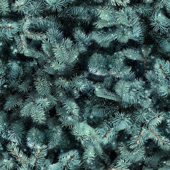 Pine needs in mint green on dark green digital