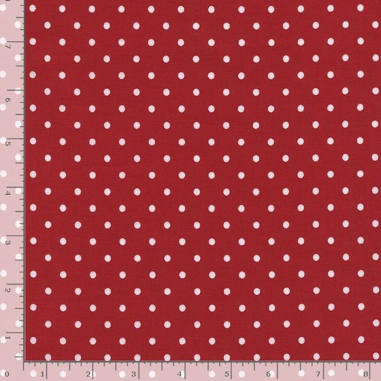 Red with white dots, rows