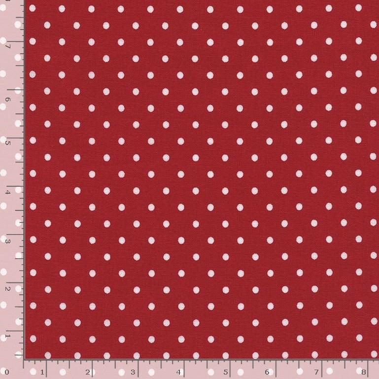 Red with white dots, rows