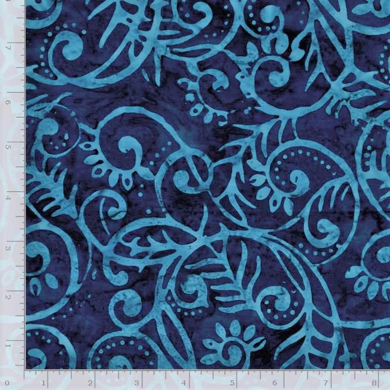 Blue Batik w Turq Swirl Vines