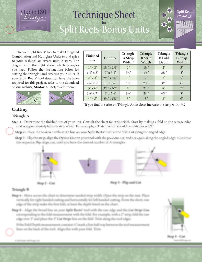 Technique Sheet Split Rects Bonus Units