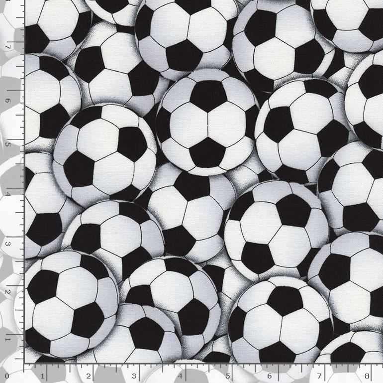 Sport Soccer balls on black