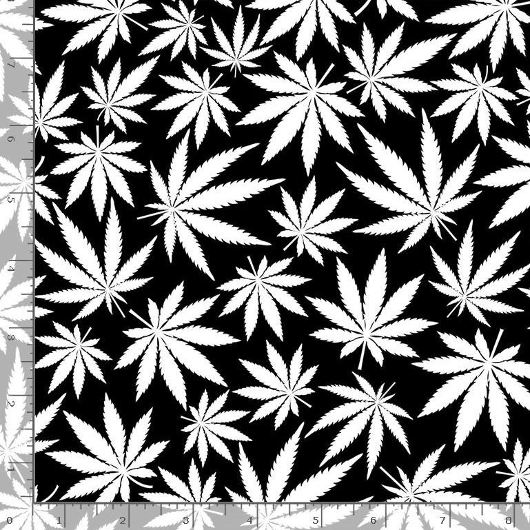 B&W Cannabis Leaf Glow-in-the