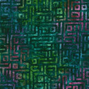 Dark Green Batik w Purple Maze