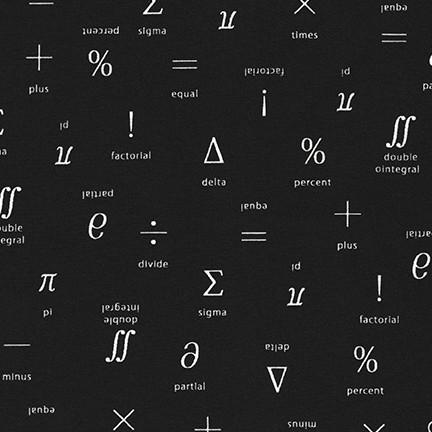 White Math Symbols on Black