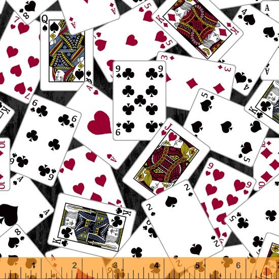 Tossed Playing Cards on Black