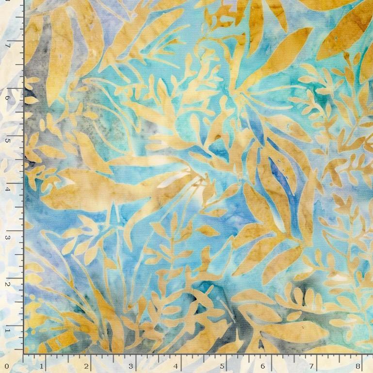 Batik Turq Blue w Tan Foliage