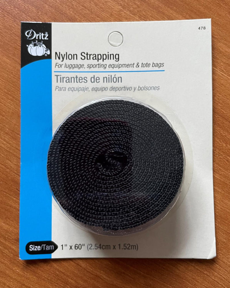 Nylon Strapping 1"x60" Black
