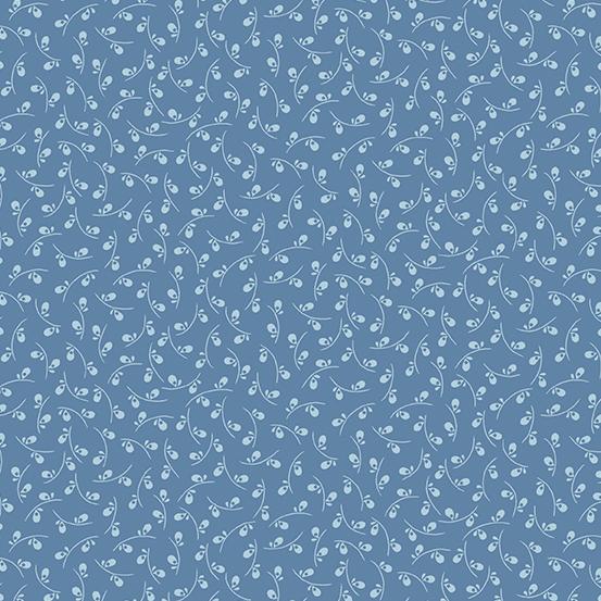 Medium Blue with Mini Vine and Leaves