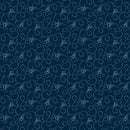 Dark Blue Flowers & Stem Swirls