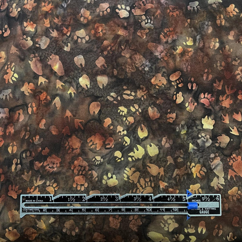 Bourbon Brown Batik Paw Prints