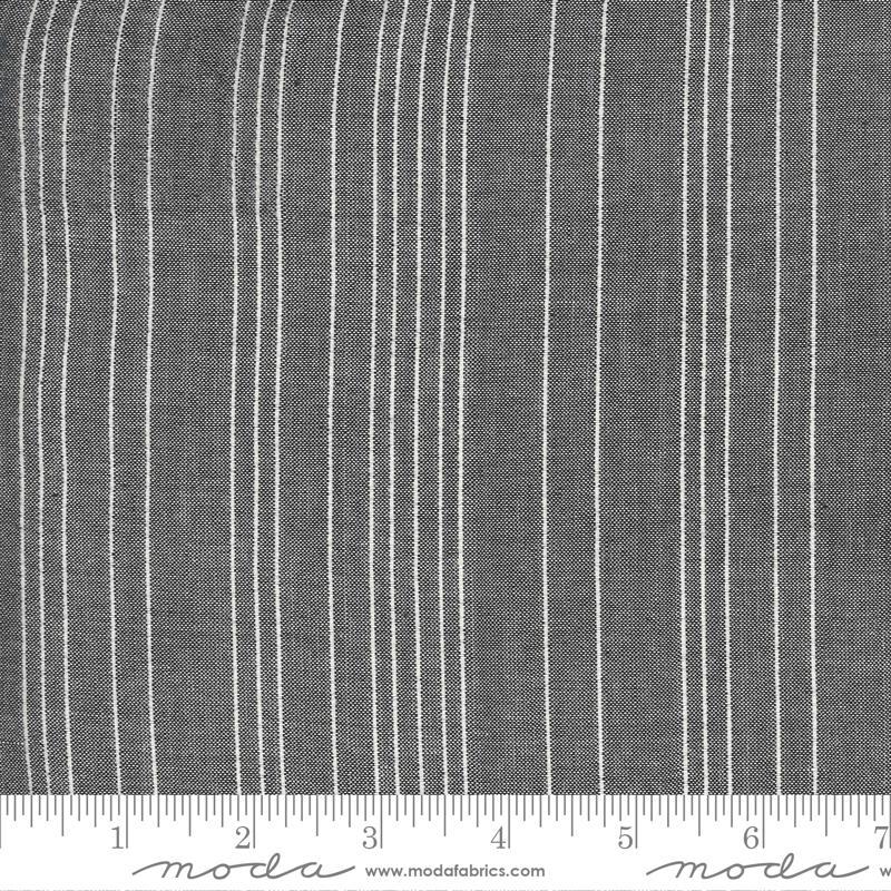 Woven White Stripe on Gray