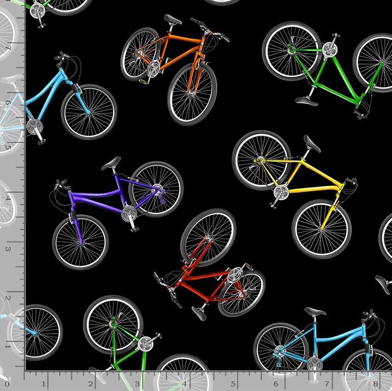 Multi Color Bicycles on Black