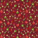 Christmas Tree Ornaments on Red, miniature