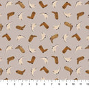 Brown Cowboy Boots on Gray