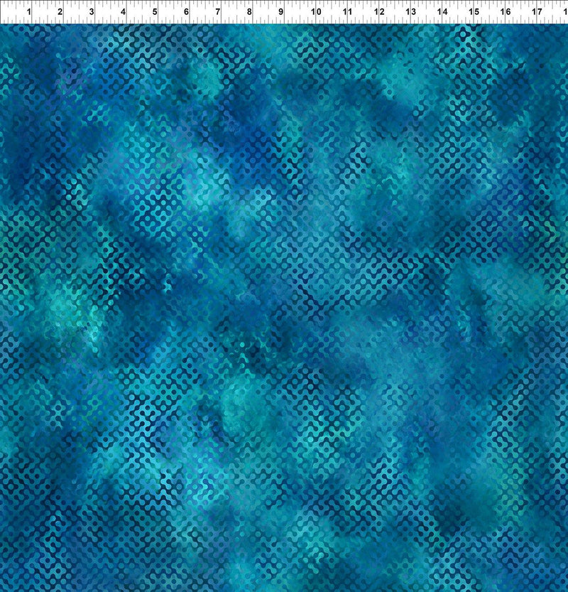 Floral Turq Blu Dot Curve Grid