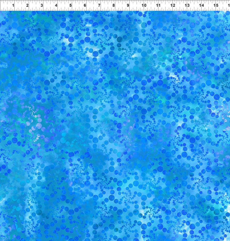 Floral Turq w Blue Dots