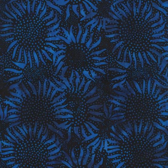 Batik Blue Sunflower Tonal