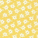 Yellow Grid w White Daisies