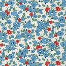 Blue & Red Flowers on White