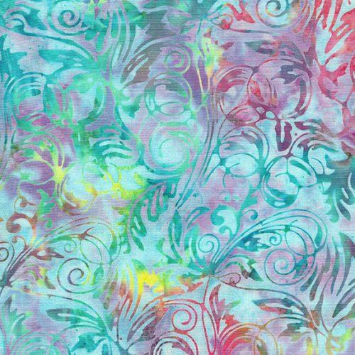 Rayon Turq w Warm Swirls