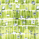 Weather Report - Yellow Green on White with Blue Splotches