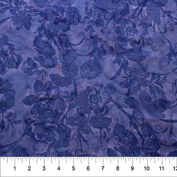 Batik Blue Tonal w Roses