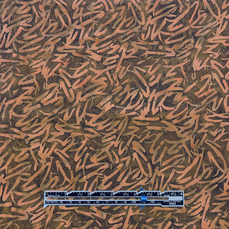 Batik Brown w Tan Scribbles