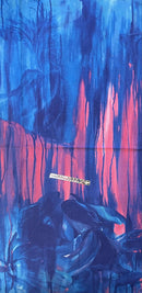 Blue - Pink Streak Floral