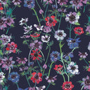 Violet Wildflowers on Navy