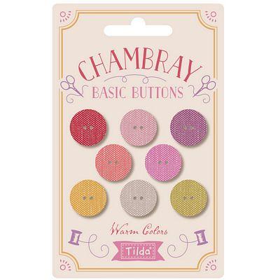 Tilda Chambray Buttons Warm 8 buttons, 16mm