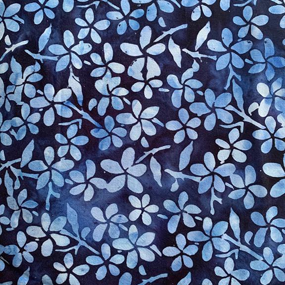 Rayon Blue w Flowers