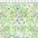 Yellow Green Dot Flowers on Wh