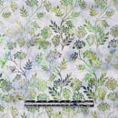 Yellow Green Dot Flowers on Wh