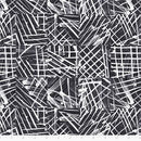 Dark Gray w White Graffiti in Squares