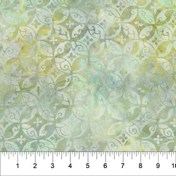 Lt Yellow Green Circle Batik