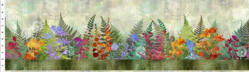 Border Print w Woodland Flowers