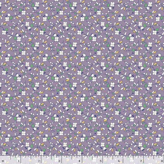 Purple w White Vintage Flowers